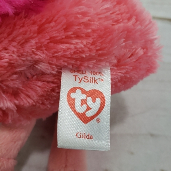 Ty Beanie Boos GILDA Pink Flamingo Plush Stuffed Animal Toy 7 Inch 2022 TySilk - Picture 6 of 8